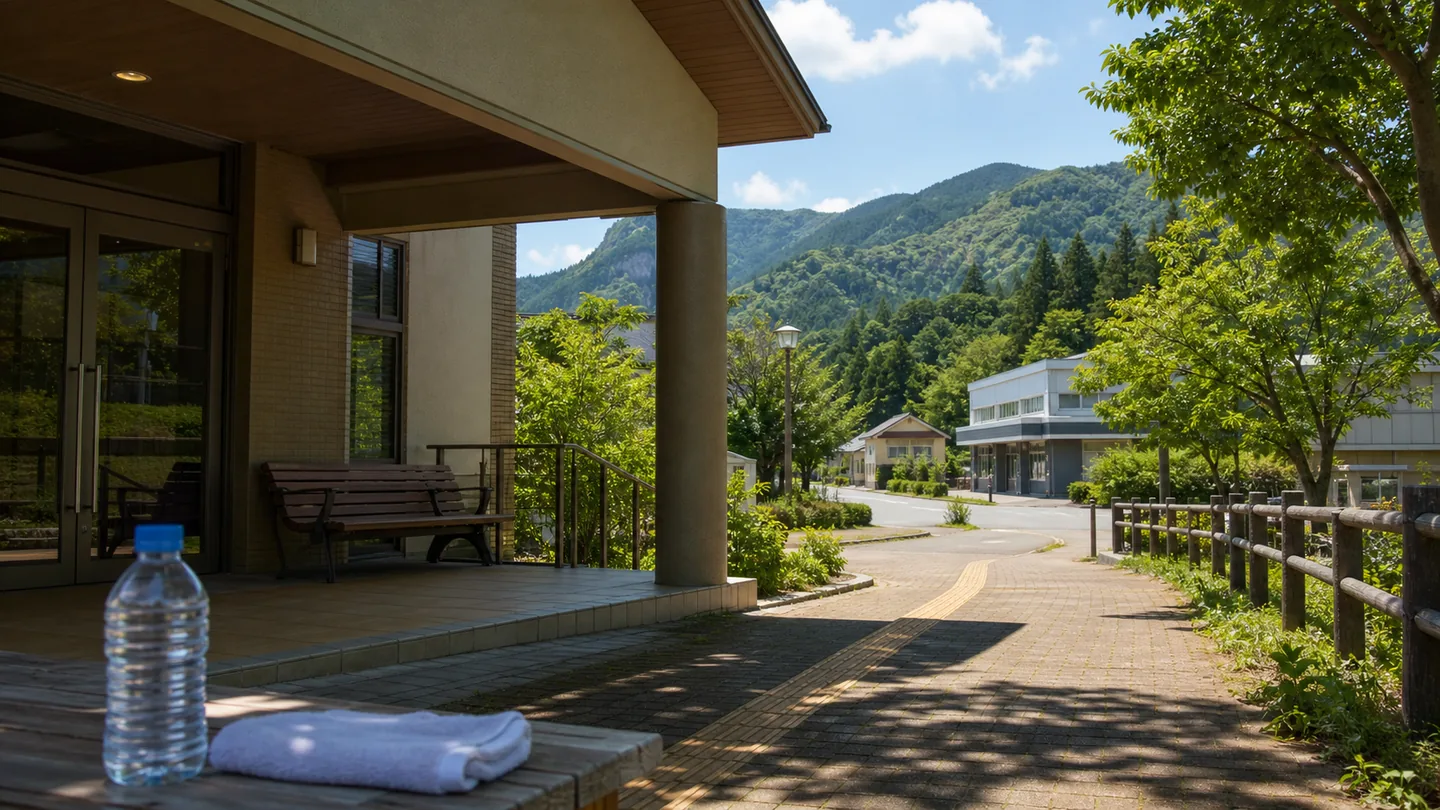 日本の住宅街を背景に、家の鍵と販売量の線グラフを並べて全国統計を磐田・袋井の査定へ読み替える写真調のイメージ