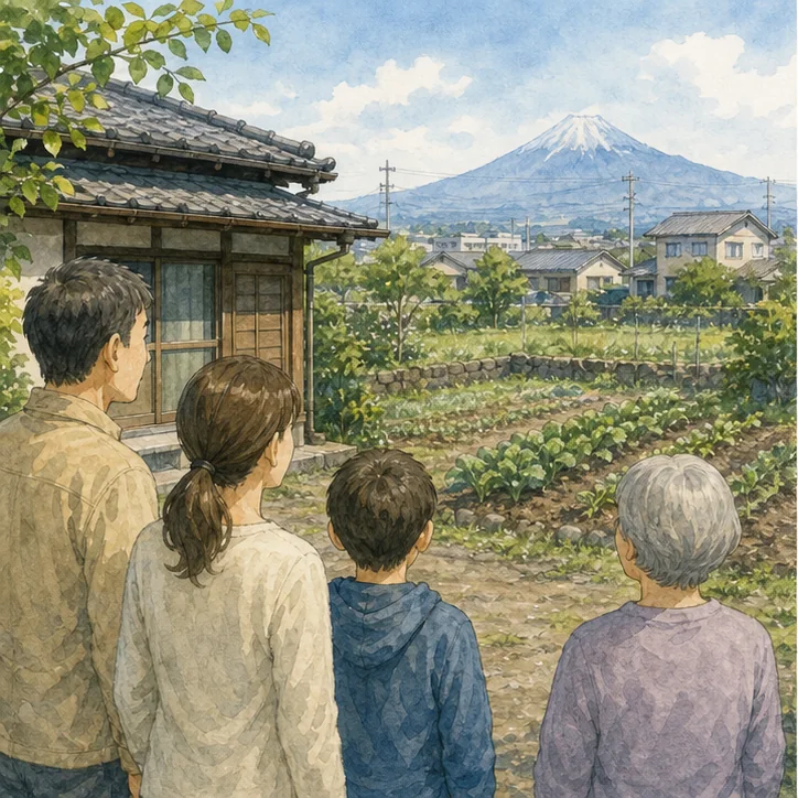宅地に農地が含まれる実家の相談場面1