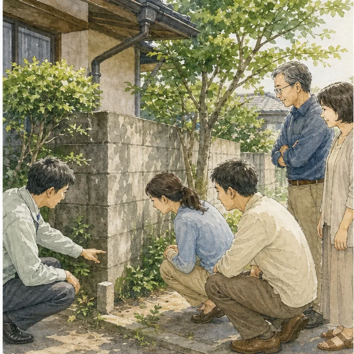 庭木や塀の越境が気になる実家の相談場面2